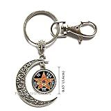 Tetragrammaton Moon Keychains Dome Glass Pagan Jewelry For Women RG11