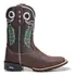 Texana Masculina Cano Longo Bico Quadrado Country Em Couro 