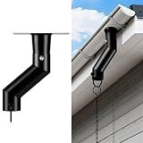 Tfro - Cile Adaptador De Calha De Corrente De Chuva Preto Para Saída De Calha