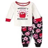 The Children S Place Conjunto De Pijama De 2 Peças De Blusa E Calça De Manga Comprida Para Bebês Meninas E Crianças Ajuste Confortável 100 Algodão Vday Monster Monstro Vday 6 Anos