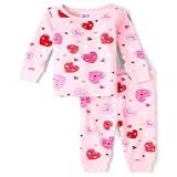 The Children S Place Conjunto De Pijama De 2 Peças De Blusa E Calça De Manga Comprida Para Bebês Meninas E Crianças Pequenas Ajuste Confortável 100 Algodão Vday Hearts 5 Anos
