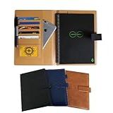 Thegreen Capa De Couro Rígido Para O Rocketbook Everlast Executive  Preto Marrom Escuro  Tecido De Couro  Suporte Para Caneta Bolso Para Celular Cabe A5  Alça Magnética 15 5 X 23 Cm  6 1 X 9 Polegadas