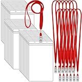 Thenshop Pacote Com 50 Porta-crachás Grandes De 10 X 20 Cm Com Cordão A Granel- Plástico Transparente à Prova D-água Grande Credencial Protetor De Identidade Para Eventos Esportivos- Ingressos Para