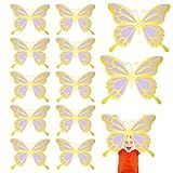 Thinp 12 Peças De Decoração De Festa De Borboleta Grande Decorações De Borboleta Grande 3D 2 Camadas Adesivos De Borboleta De Papel Gigante Para Chá De Bebê Festa De Aniversário Quarto 2