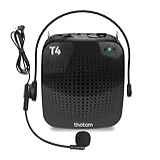 THOTEM Amplificador Profissional Portátil De Voz T4- 15W Com Bluetooth 5-0 E Microfone Com Fio - Preto