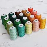 Threadart Conjunto De 20 Linhas De Bordado De Raiom Cores Amarelas Verdes Cones De 1000 M 40 Wt Para Costurar Lindos Pontos Decorativos E Bordado Em Máquina De Movimento Livre