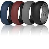 ThunderFit Anéis Masculinos Air Groove 7-8 Mm De Largura 1-8 Mm De Espessura- Pacote Variado 1-7- 9-5 - 10 -19-80mm-- Silicone