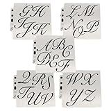 TIAMECH 5 Peças De Alfabetos Letras Inglesas Estêncis Para Pintura Reutilizável Estêncil Em Camadas Maiúsculas Faça Você Mesmo álbum De Recortes Colorir Decorativo 14 X 13 Cm Modelos De