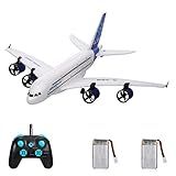 Tianzo A380 2 4G RC Airplane Flying Aircraft Glider Com LED Holofote 3CH Para Iniciantes EPP Foam Asa Fixa Avião Espuma Avião Controle Remoto Aeromodelismo Brinquedos Crianças Presentes