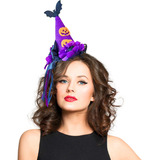 Tiara Chapéu De Bruxa Para Halloween 15cm Lindas Delicadas