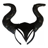 Tiara Chifre Malévola Cosplay Fantasia Halloween Carnaval Cor Preta