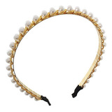 Tiara Com Pérolas Arco Cabelo Feminina Arquinho Delicada