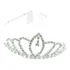 Tiara Coroa Prateada Daminha Noiva Debutante Strass  Linda