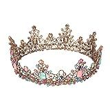 Tiara De Noiva De Cristal Tiara Para Meninas Princesa Vintage Blocos De Canto De Moldagem Coroa De Tiara Para Mulheres Tiara Barroca Coroa Colorida Rainha Joalheria Volta Senhorita