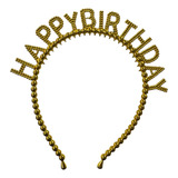 Tiara Happy Birthday Dourada