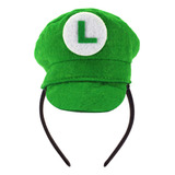 Tiara Mario Ou Luigi Bros Festa Fantasia Carnaval Halloween Cor Verde