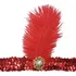 Tiara Melindrosa Cabaré Com Pena Fantasia Halloween Carnaval Cor Vermelho