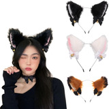 Tiara Orelha Grande Pelúcia Raposa Gato Cosplay Fantasia