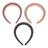 Tiara Requintada Com Strass Em Formato De Cocar 3 Unidades