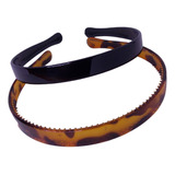 Tiaras Basicas Preta E Tartaruga Para Cabelo Kit C 2