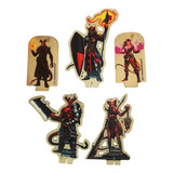 Tieflings Miniatura 2d Pvc Rpg Dnd Wargame Kit Tokens 5 Mini
