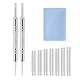 TIESOME Kit De Ferramentas De Reparo De Relógio Kit De Ferramentas De Remoção De Pulseira De Relógio Com Barra De Mola 14 Peças Ferramenta De Pinos De Pulseira De Relógio Pano De Limpeza De Relógio