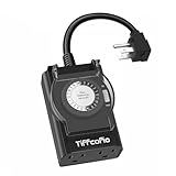 TiFFCOFiO Temporizador Externo à Prova D água Temporizador De Luz Mecânica 24 Horas Ao Ar Livre 2 Tomadas Aterradas Para Casa E Jardim 15A 1 2HP Resistente Listado ETL