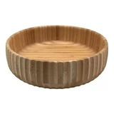 Tigela Bowl Canelado Saladeira De Bambu Grande 22cm Oikos