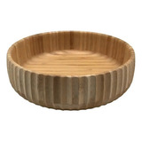 Tigela Bowl Canelado Saladeira De Bambu Grande Oikos 22cm
