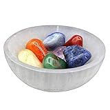 Tigela De Selenita Natural 10cm - Kit De 7 Pedras Dos Chakras