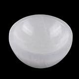 Tigela De Selenita Para Carregamento De Cristais - Mini Tigela De Cristal De 5-7 Cm - Ideal Para Limpar Pequenos Cristais E Pedras Curativas - Cristais De Proteção - Extraída E Fabricada Em Marrocos -