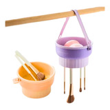 Tigela Limpadora Lavador De Pinceis Maquiagem Suporte Manual