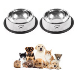 Tigela Para Gato Cachorro Coelhos 2 Unidades Inox Promoção