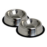 Tigela Para Gato E Cachorro 2 Unidades Promoção 600ml Inox