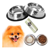 Tigela Pote Para Gato Cachorro Coelhos 2 Unidades Inox