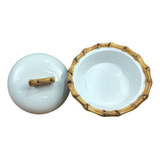 Tigela Sopeira C Tampa Borda Bambu Ceramica Scalla 2 Cores