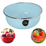 Tigela Vasilha Pote Esmaltada Bojuda Artesanal Ewel 2300ml Cor Azul claro
