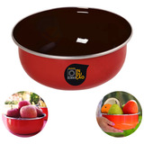 Tigela Vasilha Pote Esmaltada Bojuda Artesanal Ewel 2300ml Cor Vermelho