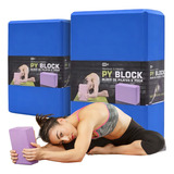 Tijolo Bloco De Yoga Em Eva Pilates Kit C 2 Peças Cor Azul