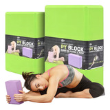 Tijolo Bloco De Yoga Em Eva Pilates Kit C 2 Peças Cor Verde