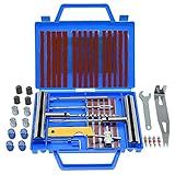 TILIBOTE Kit De Reparo De Pneus Kit De Plugue De Pneu Resistente De 46 Peças Com Ferramentas Universais De Reparo De Pneus Para Corrigir Perfurações E Aparadores De Plugue Para Carro Motocicleta Caminhão Trator Trailer RV ATV