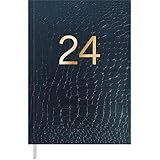Tilibra Agenda Executiva Croco Costurada Diária 14 5 X 20 5 Cm 2024 Croco Azul 24