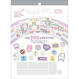 Tilibra Bloco De Adesivos Decorados Para Planners Happy 12 Folhas Formato 152mm X 211mm
