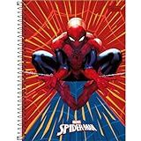 Tilibra - Caderno Espiral Capa Dura Universitário 10 Matérias Spider-man 160 Folhas - Spider-man Fundo Vermelho E Azul
