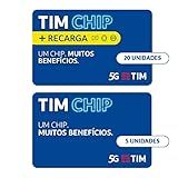 TIM Chip Kit 25 Unidades 5 Sem Recarga E 20 Com Recarga