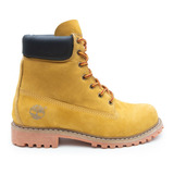 Timberland Bota Unissex Em Couro Solado De Borracha