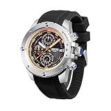 TIME100 Pulseira De Silicone Multifuncional Moderna 100 M Esportivo E Casual à Prova D água Relógio De Quartzo Para Homens Laranja 1