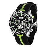 TIME100 Relógio Masculino De Quartzo Com Pulseira De Silicone Para Homens Multifuncionais Verde Moderno