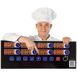 Timer De Cozinha Portatil 8 Canais Com Alarme E Digital Nf e