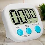 Timer Digital Temporizador Para Cozinha Com Relógio E Imã LCD Grande Alarme Suporte Para Mesa Ou Gancho Marca VIVID BUYS
